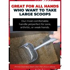 IPrimio Polished Aluminum, Cat Scooper, X-Large -Cat Supplies 352826 PT4. AC SS1800 V1642529508