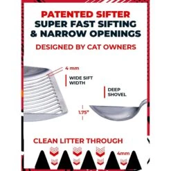 IPrimio Polished Aluminum, Cat Scooper, X-Large -Cat Supplies 352826 PT5. AC SS1800 V1642529798