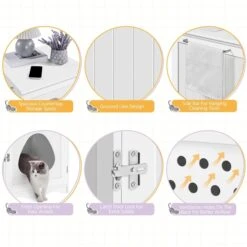 Yaheetech Washroom Bench Enclosed Cat House Cat Litter Box -Cat Supplies 353531 PT3. AC SS1800 V1688149965