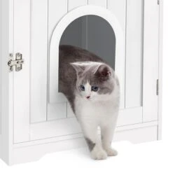 Yaheetech Washroom Bench Enclosed Cat House Cat Litter Box -Cat Supplies 353531 PT8. AC SS1800 V1657657123