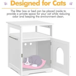 Yaheetech End Table Cat Litter Box Enclosure With Wooden Structure Open Shelf -Cat Supplies 354090 PT5. AC SS1800 V1639760803