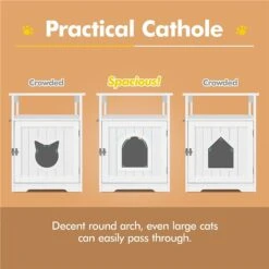 Yaheetech End Table Cat Litter Box Enclosure With Wooden Structure Open Shelf -Cat Supplies 354090 PT7. AC SS1800 V1639760637