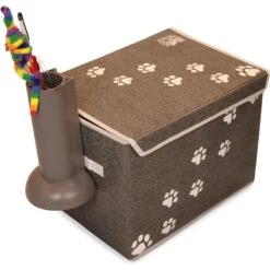 Feline Ruff Cat Teaser Wand Holder Storage Organizer, Gray -Cat Supplies 354378 PT4. AC SS1800 V1641516086