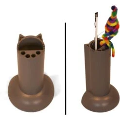 Feline Ruff Cat Teaser Wand Holder Storage Organizer, Gray -Cat Supplies 354378 PT5. AC SS1800 V1641510149