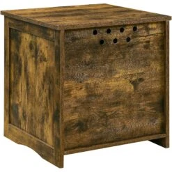 Sweet Barks Enclosed House Side Table Cat Litter Box, Rustic Brown -Cat Supplies 354503 PT6. AC SS1800 V1640040156