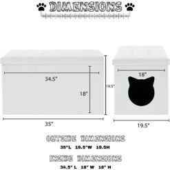 Sweet Barks Designer Enclosure Hidden Washroom Bench Ottoman Cat Litter Box -Cat Supplies 354508 PT2. AC SS1800 V1640044595