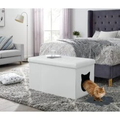 Sweet Barks Designer Enclosure Hidden Washroom Bench Ottoman Cat Litter Box -Cat Supplies 354508 PT5. AC SS1800 V1640044043