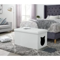 Sweet Barks Designer Enclosure Hidden Washroom Bench Ottoman Cat Litter Box -Cat Supplies 354508 PT6. AC SS1800 V1640040397