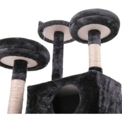 Coziwow By Jaxpety 60-in Tower House Cat Trees, Black -Cat Supplies 355080 PT3. AC SS1800 V1642809766