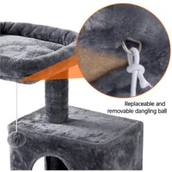 Yaheetech 3 Tiers 42-in Plush Cat Tower With Double Cat Condo -Cat Supplies 358005 PT5. AC SS1800 V1642694181