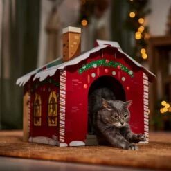 Frisco Holiday Santa's Workshop Cardboard Cat House -Cat Supplies 360881 PT4. AC SS1800 V1695648152