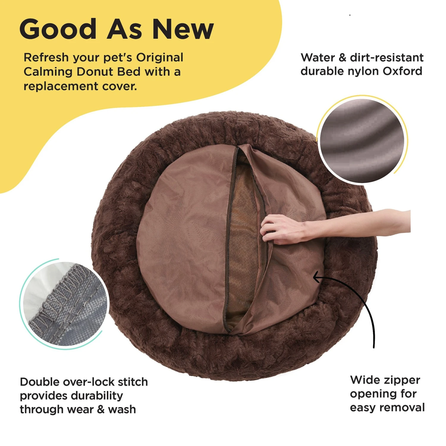 Best Friends By Sheri The Original Calming Donut Cat & Dog Bed Replacement Cover 2 Best Friends By Sheri The Original Calming Donut Cat & Dog Bed Replacement Cover - Image 2