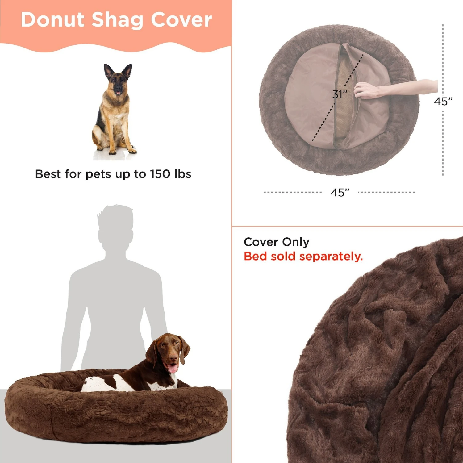 Best Friends By Sheri The Original Calming Donut Cat & Dog Bed Replacement Cover 3 Best Friends By Sheri The Original Calming Donut Cat & Dog Bed Replacement Cover - Image 3