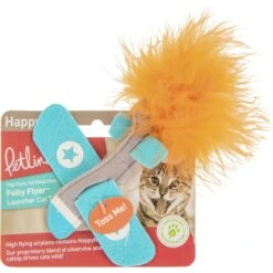 Petlinks Felty Flyer Catnip & Silvervine Launcher Cat Toy, Blue, Medium