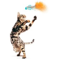 Petlinks Felty Flyer Catnip & Silvervine Launcher Cat Toy, Blue, Medium -Cat Supplies 362894 PT2. AC SS1800 V1642642616
