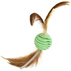 Petlinks Rowdy Roller Dental Chew Ball Cat Toy, Green, Small -Cat Supplies 362918 PT2. AC SS1800 V1642639002