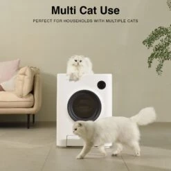 INSTACHEW PURRCLEAN Smart WiFi Enabled Covered Automatic Self-Cleaning Cat Litter Box, White -Cat Supplies 371228 PT4. AC SS1800 V1660515356