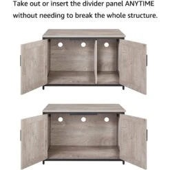 Unipaws Cat Litter Box Enclosure With Top Opening, Weathered Gray -Cat Supplies 373041 PT4. AC SS1800 V1650098824