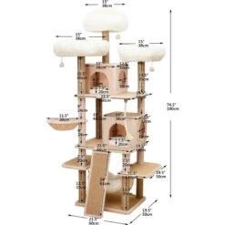 Catry 75-in Scratching Posts Condo Cat Tree, Beige -Cat Supplies 373043 PT2. AC SS1800 V1647010886