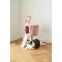 Catry 32-in Flamingo Design With Sisal Scratching Post Cat Tree, Pink -Cat Supplies 373047 PT3. AC SS1800 V1647011482