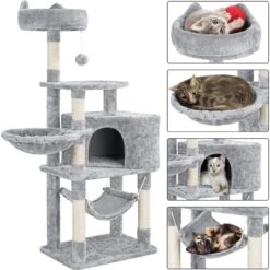 Yaheetech 3-Level Plush Cat Tree, Light Gray, Large -Cat Supplies 373193 PT3. AC SS1800 V1647470531