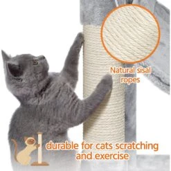 Yaheetech 3-Level Plush Cat Tree, Light Gray, Large -Cat Supplies 373193 PT6. AC SS1800 V1647470225