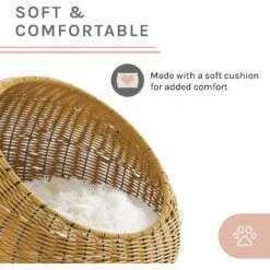 Sam's Pets Nala Wicker Cat Bed, Brown -Cat Supplies 373519 PT4. AC SS1800 V1647640301