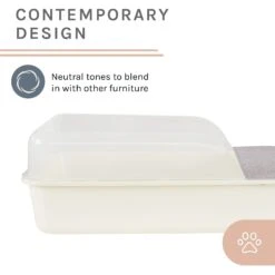 Sam's Pets Helix Cat Litter Box, White -Cat Supplies 373533 PT4. AC SS1800 V1647639422