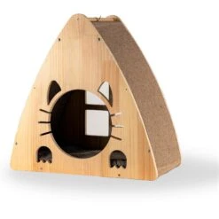 Armarkat Real Wood Triangular Cat Condo, Natural Beige, 22-in -Cat Supplies 515614 PT7. AC SS1800 V1649340756