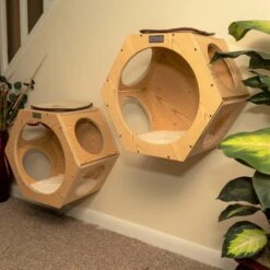 Armarkat Real Wood Cat Wall Additions, Natural Beige, 2 Count -Cat Supplies 515630 PT2. AC SS1800 V1649353895