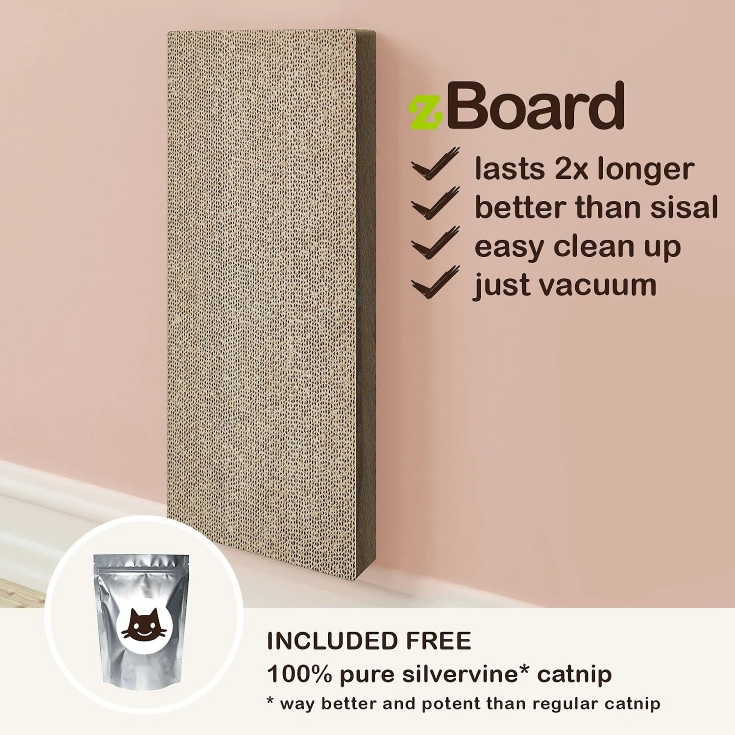 Way Basics Katwall Wall Scratching Post With Catnip 2 Way Basics Katwall Wall Scratching Post With Catnip - Image 2