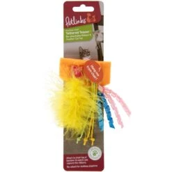Petlinks Tethered Teaser Re-attachable Ribbon & Feather Cat Toy, Multi Color, Large -Cat Supplies 531526 PT4. AC SS1800 V1652770962