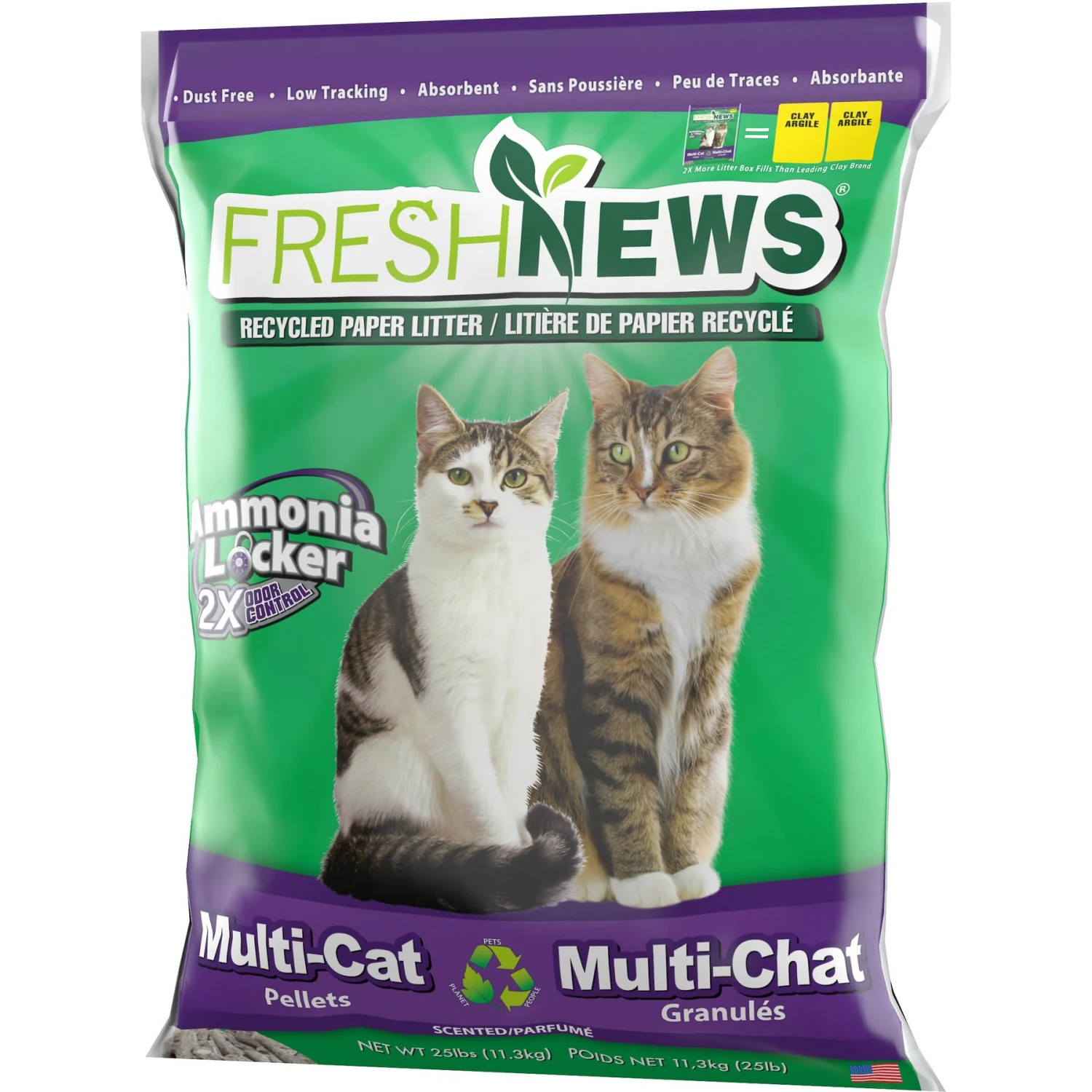 Fresh News Non-Clumping Scented Paper Cat Litter, 25-lb Bag 1 Fresh News Non-Clumping Scented Paper Cat Litter, 25-lb Bag