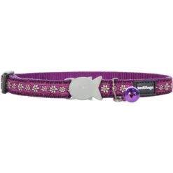 Red Dingo Daisy Chain Nylon Breakaway Cat Collar With Bell -Cat Supplies 57564 PT1. AC SS1800 V1684886555
