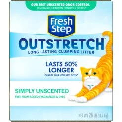 Fresh Step Outstretch Simply Unscented Cat Litter, 26-lb Box -Cat Supplies 605102 PT7. AC SS1800 V1694463426