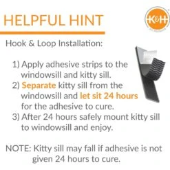 K&H Pet Products Kitty Sill Cat Window Perch Shelf Cushioned Cat Window Seat, Unheated, Gray -Cat Supplies 612078 PT4. AC SS1800 V1659490768