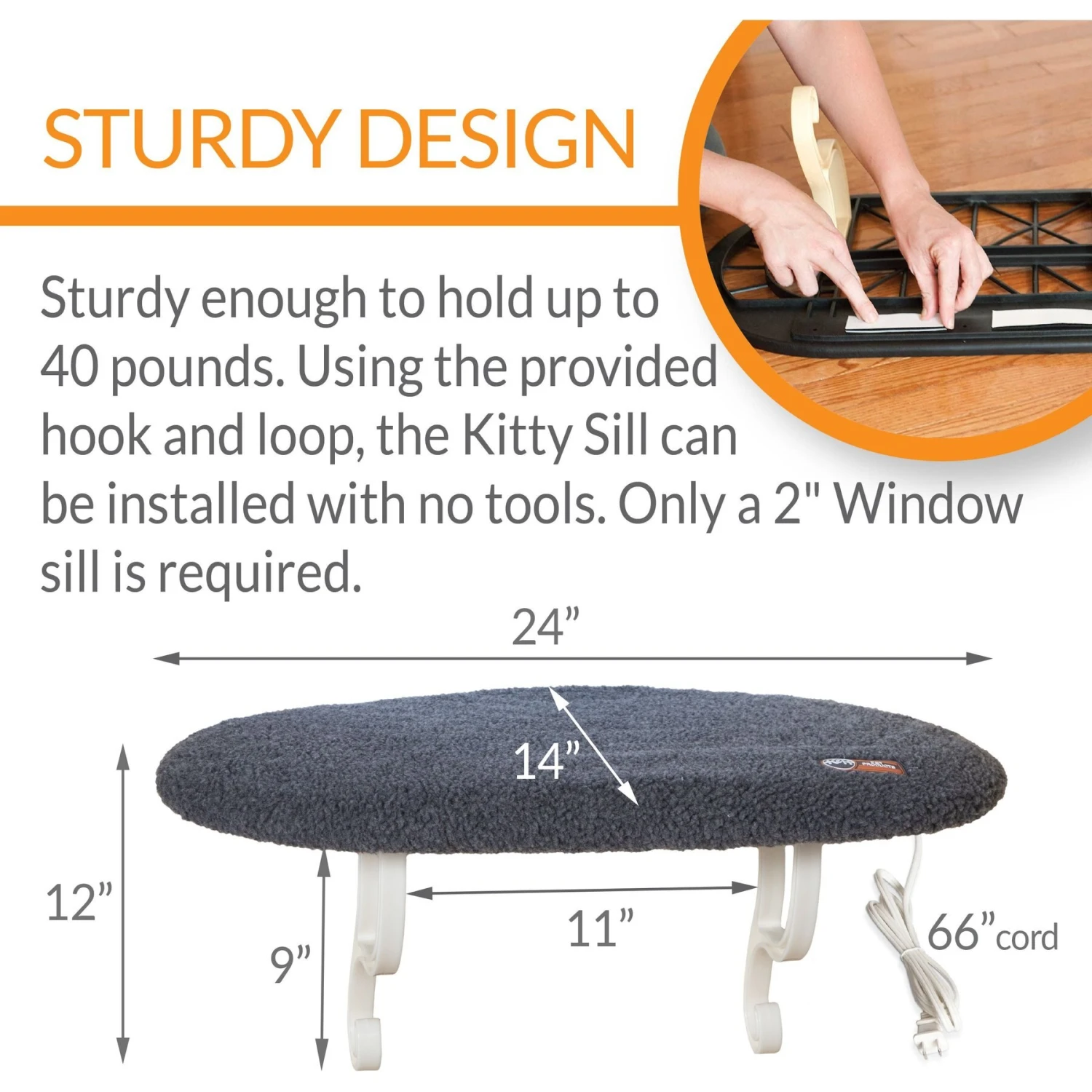 K&H Pet Products Thermo-Kitty Sill Cat Window Perch 2 K&H Pet Products Thermo-Kitty Sill Cat Window Perch - Image 2