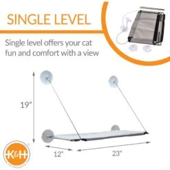 K&H Pet Products Window Lounger Cat Perch, Natural, 12x23-in -Cat Supplies 613502 PT1. AC SS1800 V1659709762