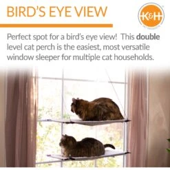 K&H Pet Products Window Double Lounger Cat Perch, Natural, 12x23-in -Cat Supplies 613518 PT3. AC SS1800 V1661973432