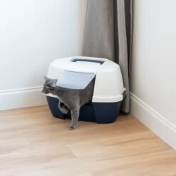IRIS USA Hooded Corner Cat Litter Box With Front Door Flap -Cat Supplies 645502 PT5. AC SS1800 V1685461333