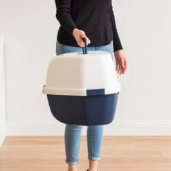 IRIS USA Hooded Corner Cat Litter Box With Front Door Flap -Cat Supplies 645502 PT7. AC SS1800 V1685464639