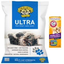 Dr. Elsey's Ultra Unscented Clumping Clay Cat Litter & Arm & Hammer Litter Baking Soda Double Duty Cat Litter Deodorizer
