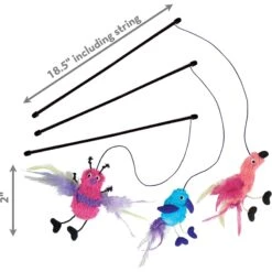 KONG Active Feather Teaser Cat Toy, Color Varies -Cat Supplies 66578 PT2. AC SS1800 V1603135292
