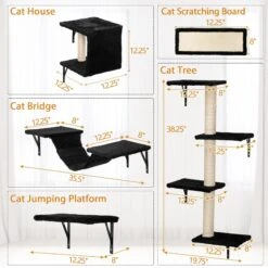 Coziwow Wall Mounted Shelves Set Cat Tree -Cat Supplies 665862 PT2. AC SS1800 V1701363615