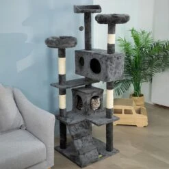 Coziwow 60-in Scratching Posts & Toys Cat Tree & Condo, Grey 10 Coziwow 60-in Scratching Posts & Toys Cat Tree & Condo, Grey -Cat Supplies 666062 PT1. AC SS1800 V1668458504