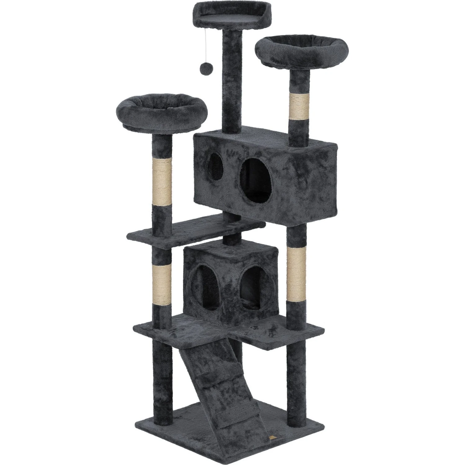 Coziwow 60-in Scratching Posts & Toys Cat Tree & Condo, Grey 3 Coziwow 60-in Scratching Posts & Toys Cat Tree & Condo, Grey - Image 3