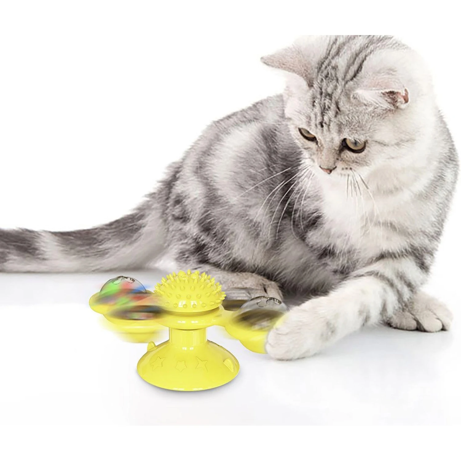 Pet Life 'Windmill' Rotating Suction Cup Spinning Cat Toy 3 Pet Life 'Windmill' Rotating Suction Cup Spinning Cat Toy - Image 3