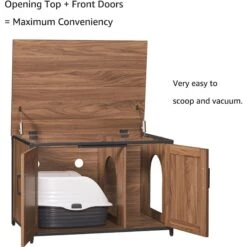 Unipaws Cat Litter Box Enclosure With Top Opening, Large 9 Unipaws Cat Litter Box Enclosure With Top Opening, Large -Cat Supplies 680950 PT3. AC SS1800 V1666386078