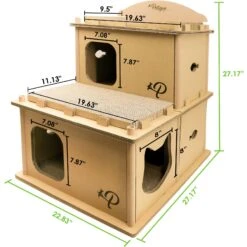 Petique Feline Villa Cat House, Tan -Cat Supplies 688390 PT5. AC SS1800 V1666652041