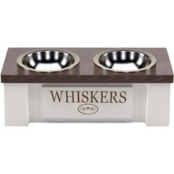 GrooveThis Woodshop Personalized Cat Feeder Station, 2-cup